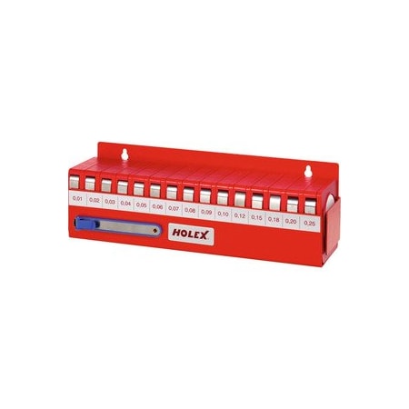 Holex Feeler Gauge Shim Strip Set with Wall Rack, 0.01 - 0.25 mm 478440 0,01-0,25